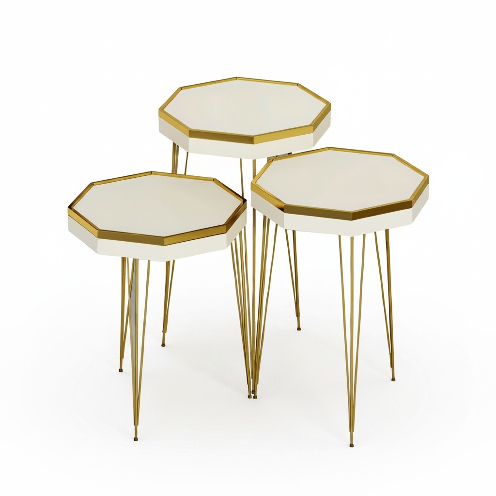 Beistelltisch Holz Beige Modern Elegant