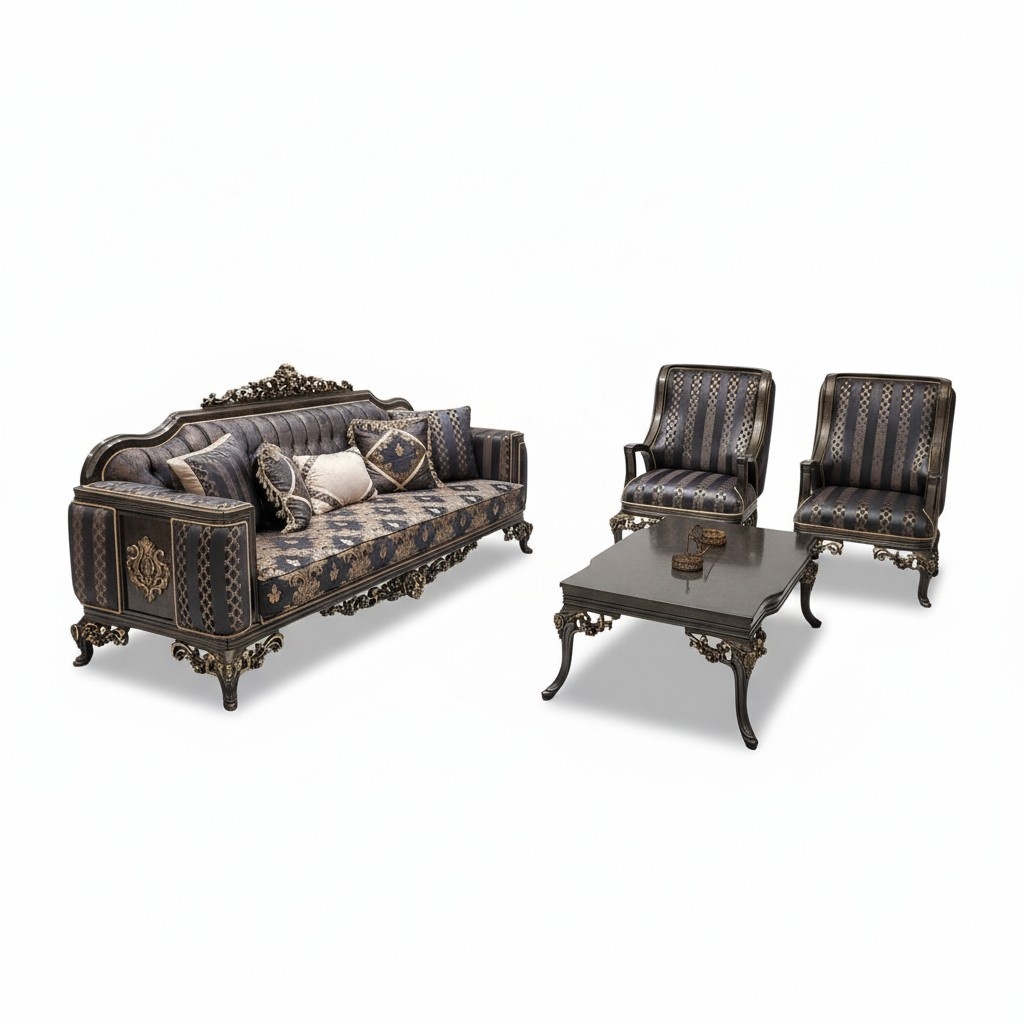 Bequeme Sofagarnitur 3+1+1 Sofa mit Couchtisch 4tlg. Set Gruppe Polster