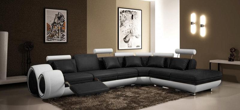 Ledersofa Couch Sofa Ecksofa Modell Berlin V L-Form