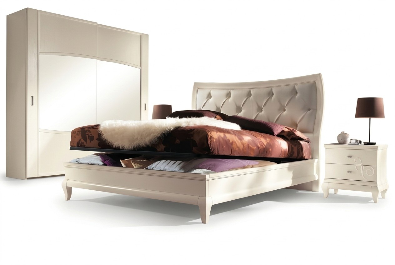 Bett Betten Bettrahmen Holz Doppel Bettgestell Doppelbetten Modern Hotel Italy
