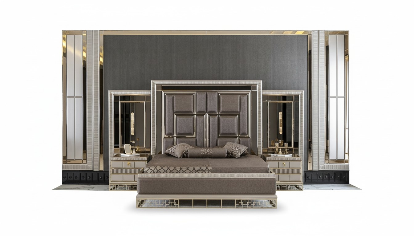 Bett Braun Elegantes Schlafzimmer Design Schön Luxus Doppel Betten
