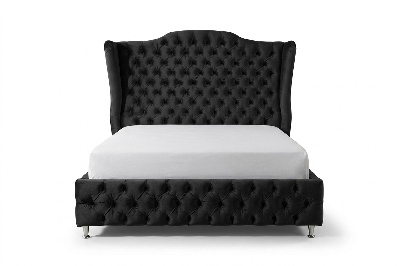Bett Chesterfield Polsterbett Luxus Schlafzimmer Design Betten Textil Samt