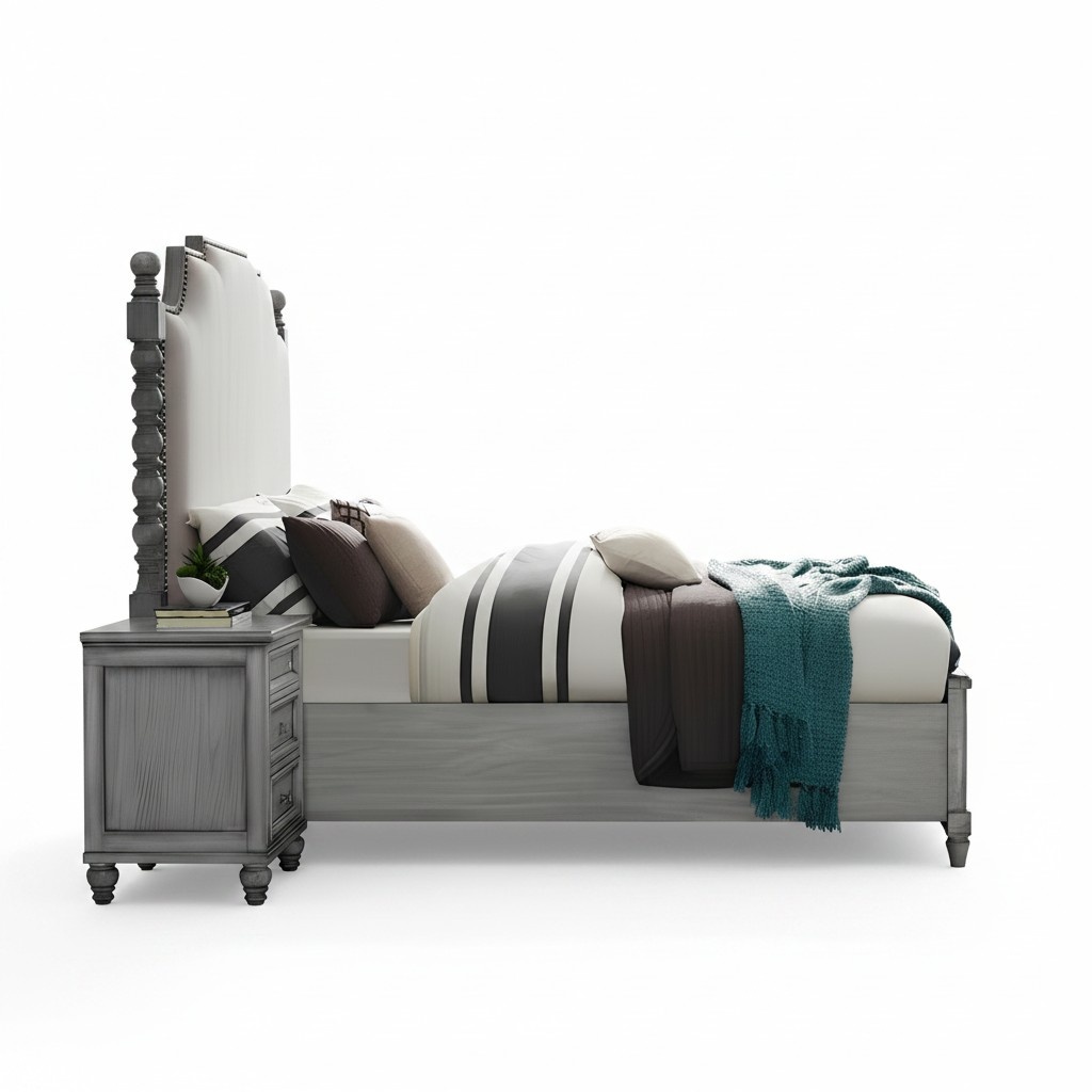 Bett Design Luxus Stoff Betten Leder Modernes Schlafzimmer 180x200cm Hochwertig