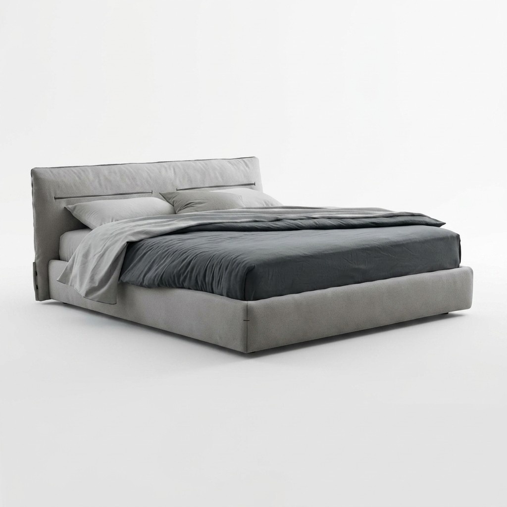 Bett Doppelbett schickes graues Bett Doppelbett für Schlafzimmer Betten