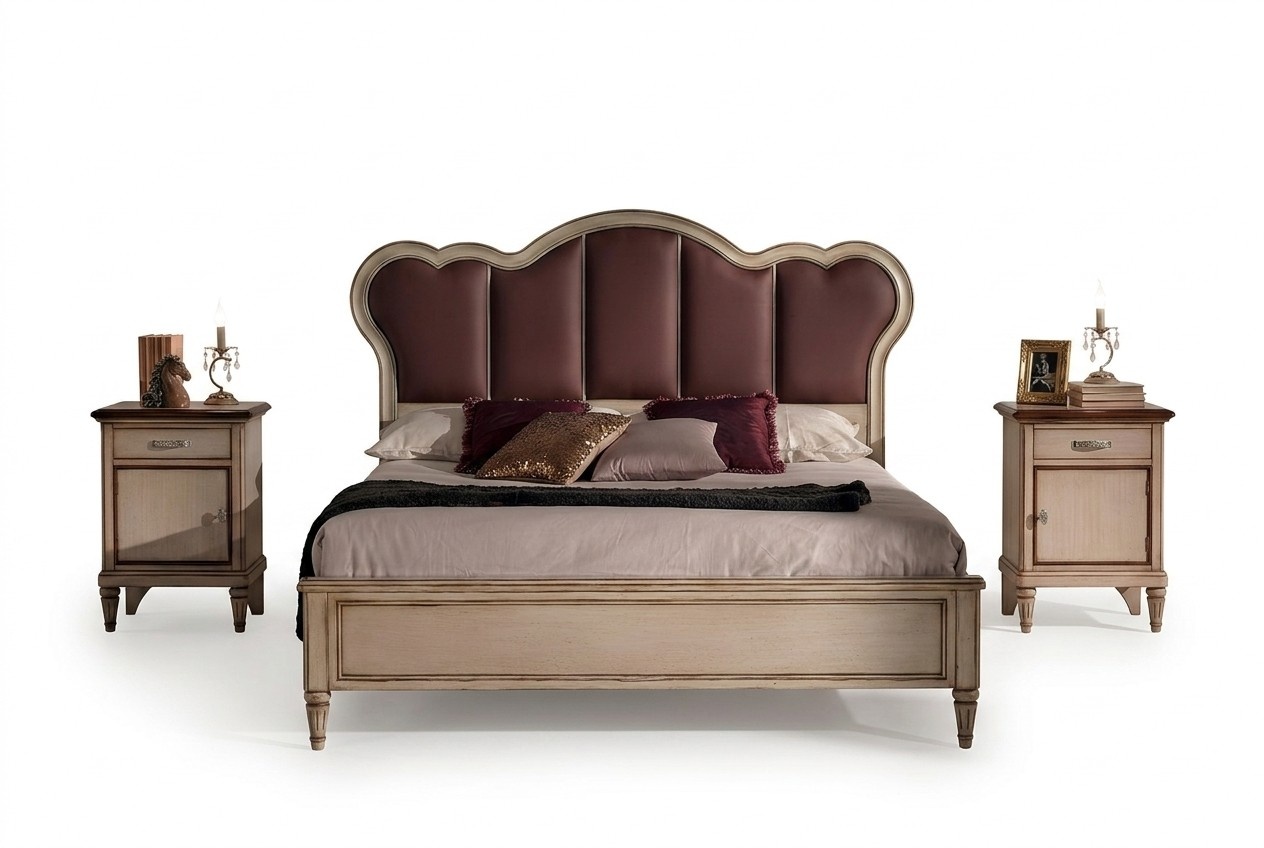 Bett Doppelbett Schlafzimmer Bettmöbel Vaccari cava Giovanni
