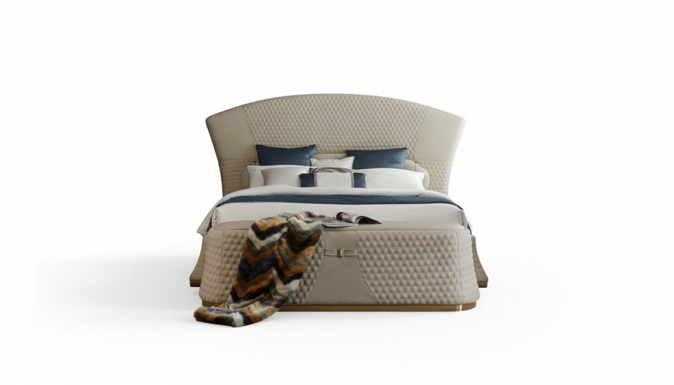 Bett Leder Schlafzimmer Möbel Luxus Moderne Betten 3-teiliges Set Boxspring