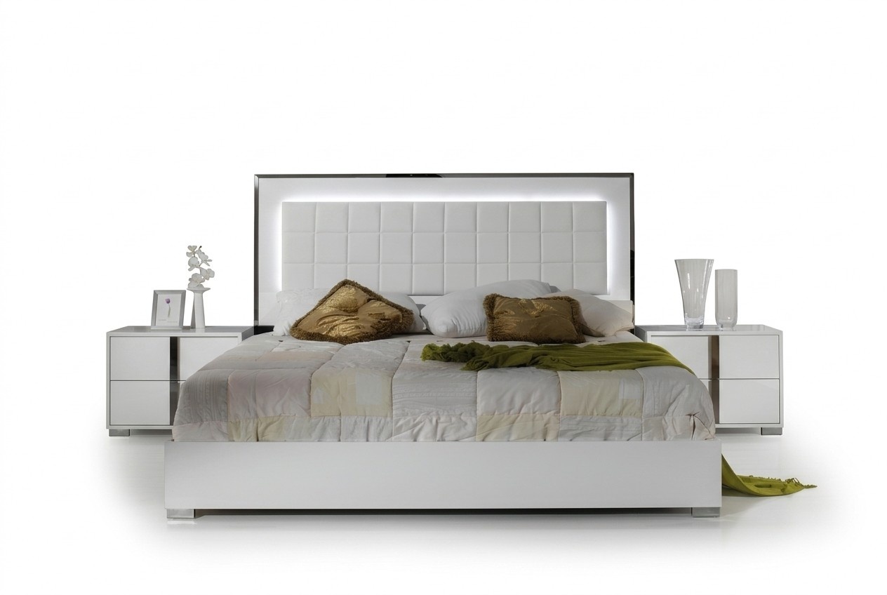 Bett Modern Betten Polsterbett Doppelbett Bettrahmen Weiß Design Schlafzimmer