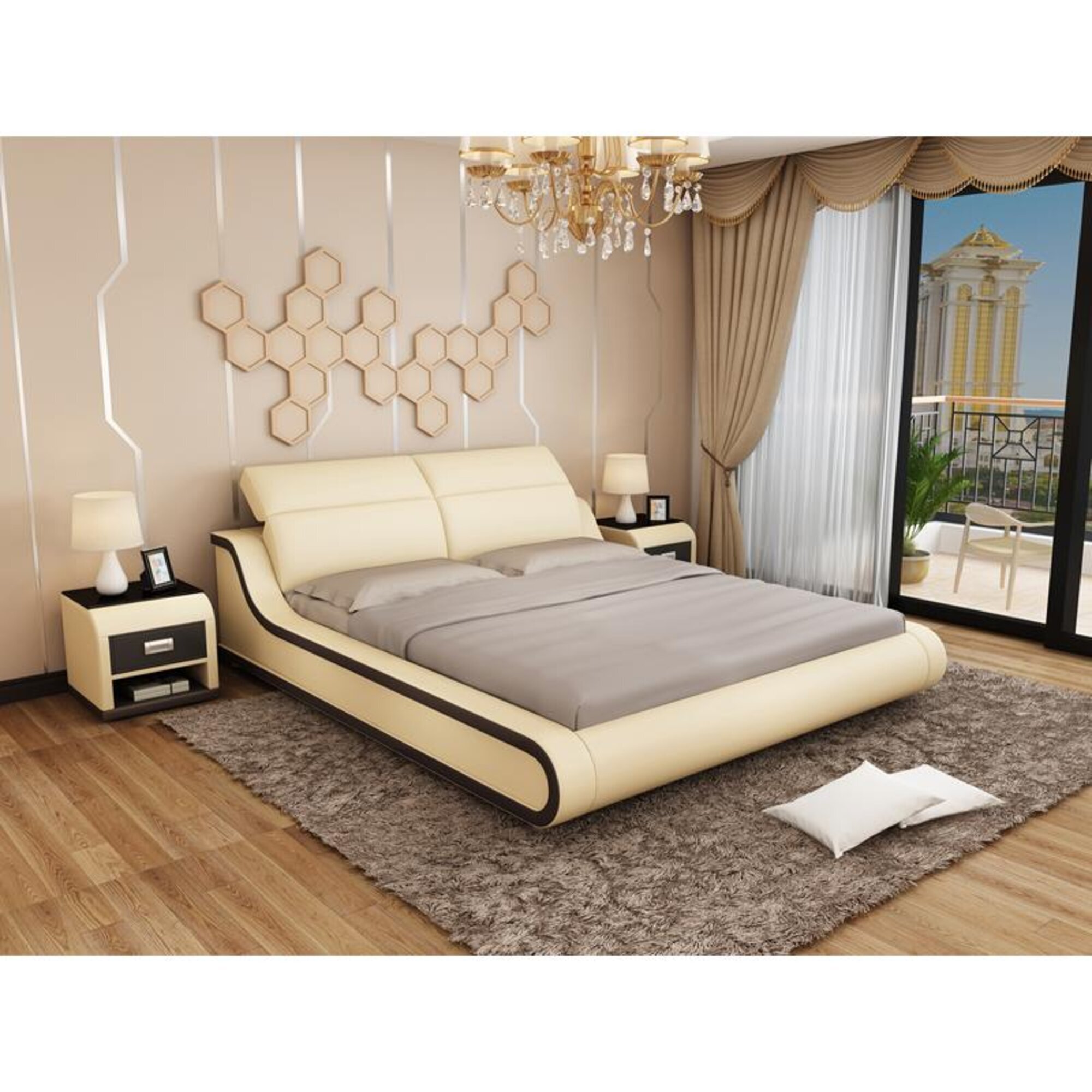 Bett Polster Deko Design Luxus Doppel Hotel Betten 180x200cm Schlaf Zimmer