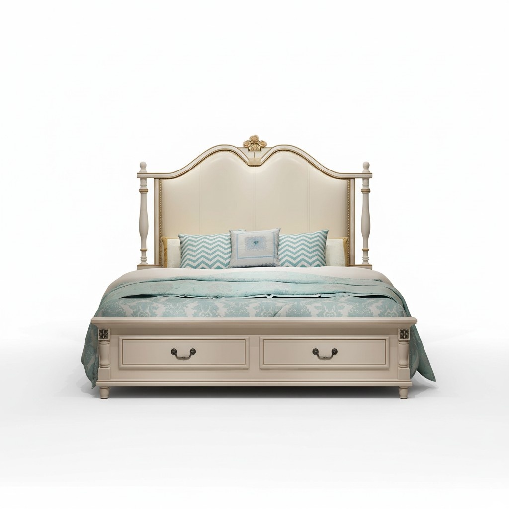 Bett Polster Design Luxus Doppel Hotel Deko Betten Königliches Barock Holz
