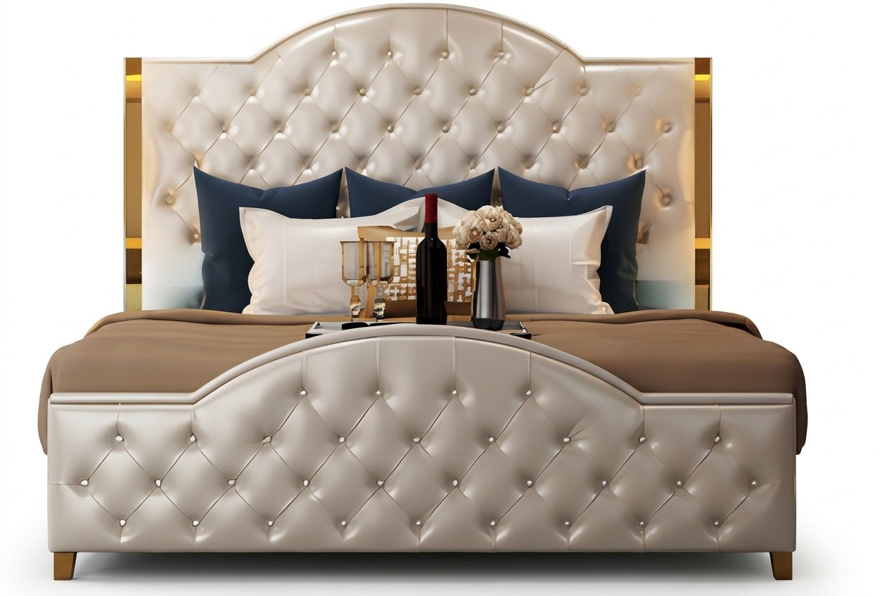 Bett Polster Design Luxus Doppel Hotel Betten Schlaf Zimmer Leder