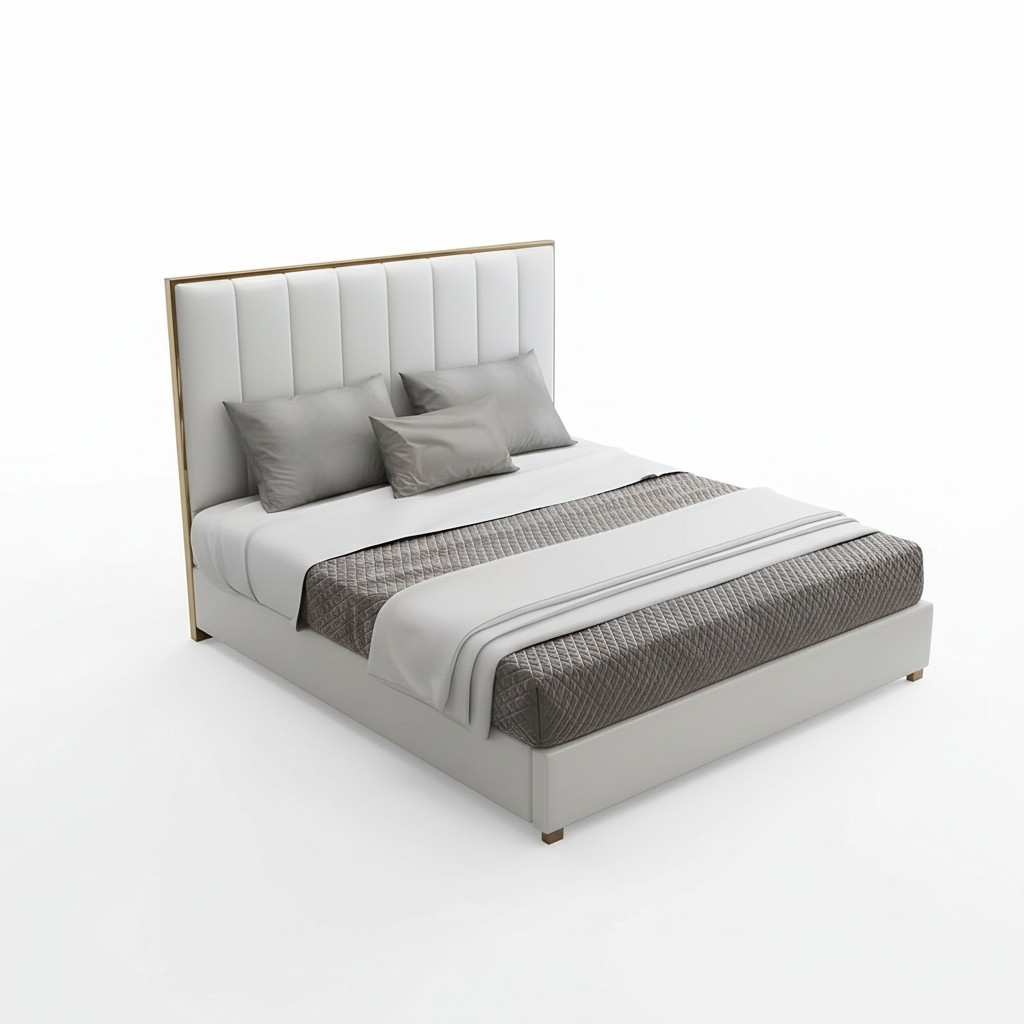 Bett Polster Design Luxus Doppel Betten Beige180x200cm Schlaf Zimmer