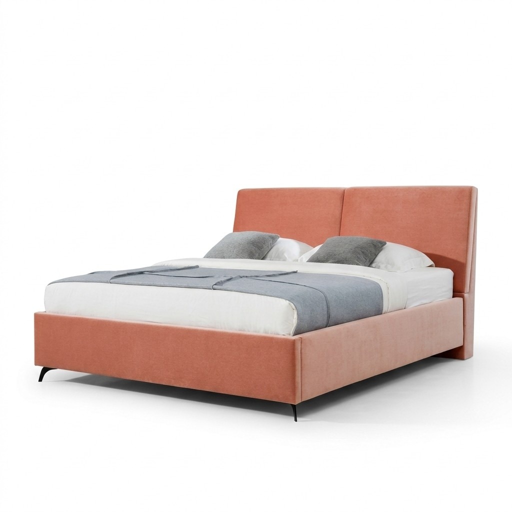 Bett Rosa Schlafzimmer Holz Möbel Textil Hotel Betten Art déco Stil