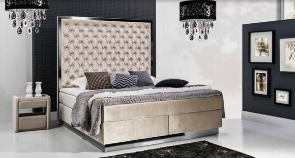 XXL Polster Designer Bett Chesterfield Boxspring Bett Hotelbett Doppelbett