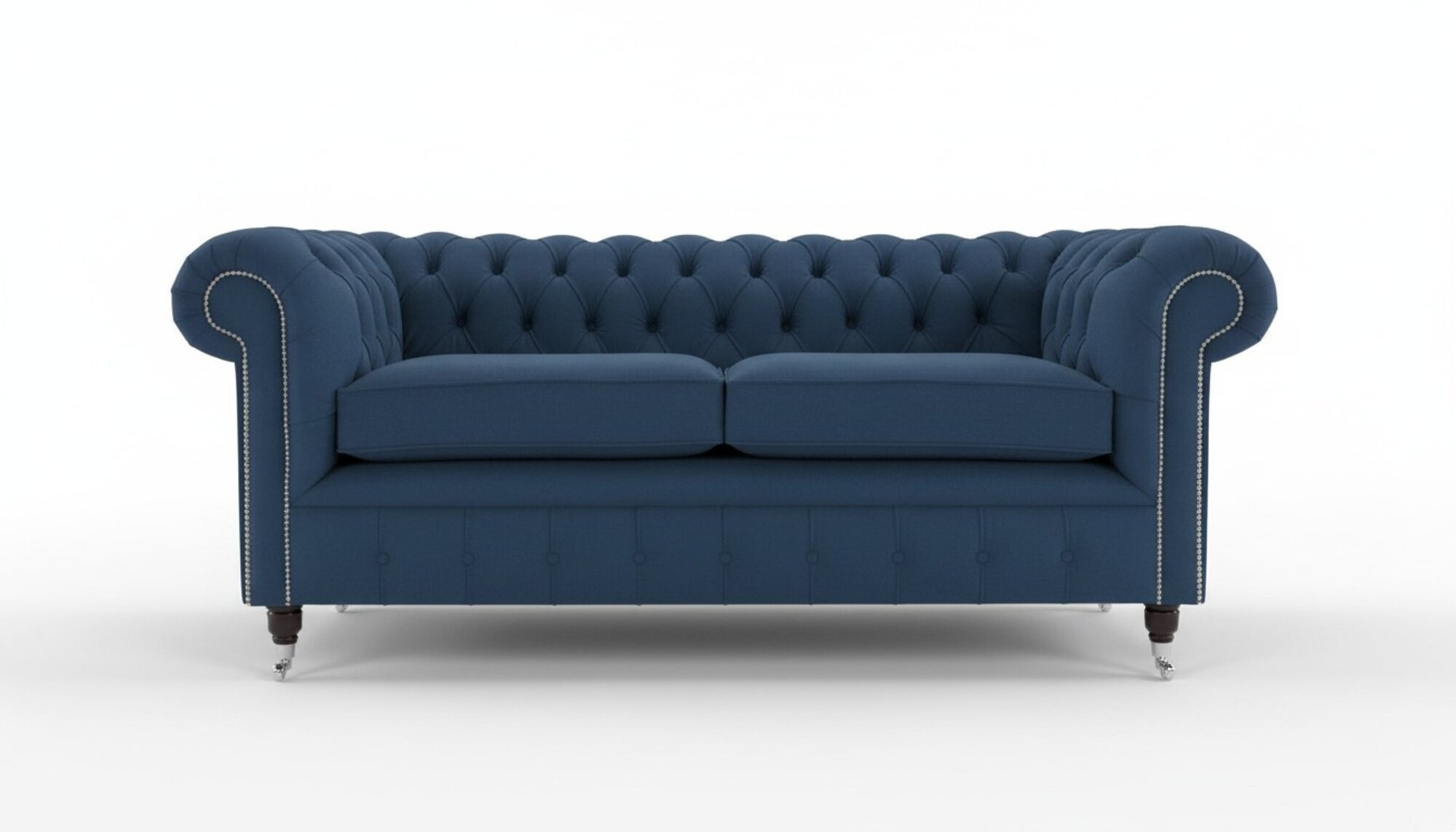 Blaue Chesterfield Couch Textil Polster Sitz Garnitur Sofa Stoff Sofas 3 Sitzer
