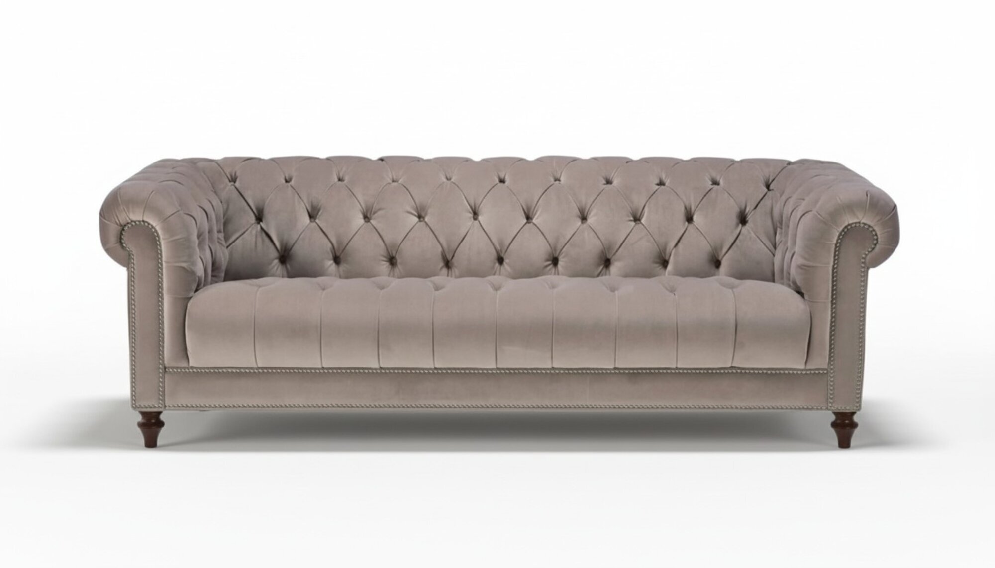 Braun Dreisitzer Stoff Wohnzimmer Design Couchen Polster Sofa Sofas