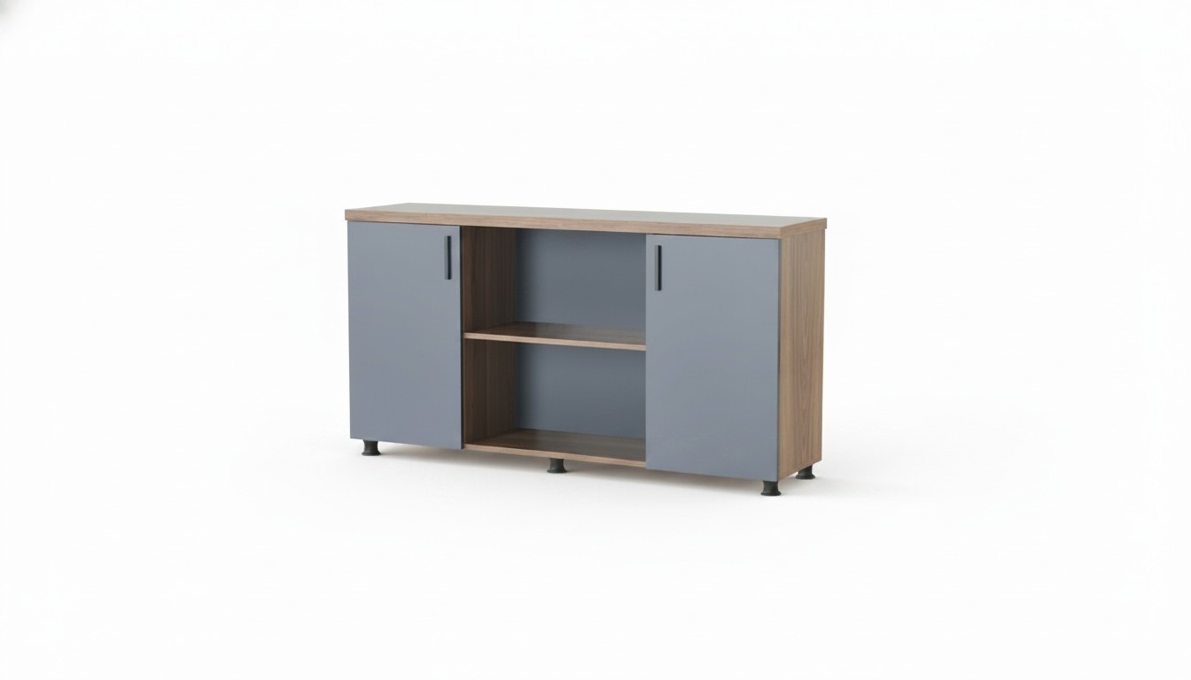 Braun-Grauer Aktenschrank Designer Arbeitszimmer Holz Stauraum Kommode