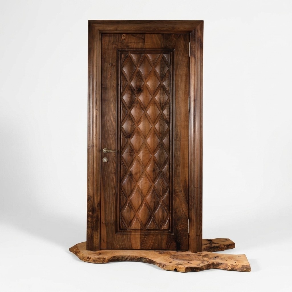 Braune Holz Tür Elegant Robust Für Zuhause
