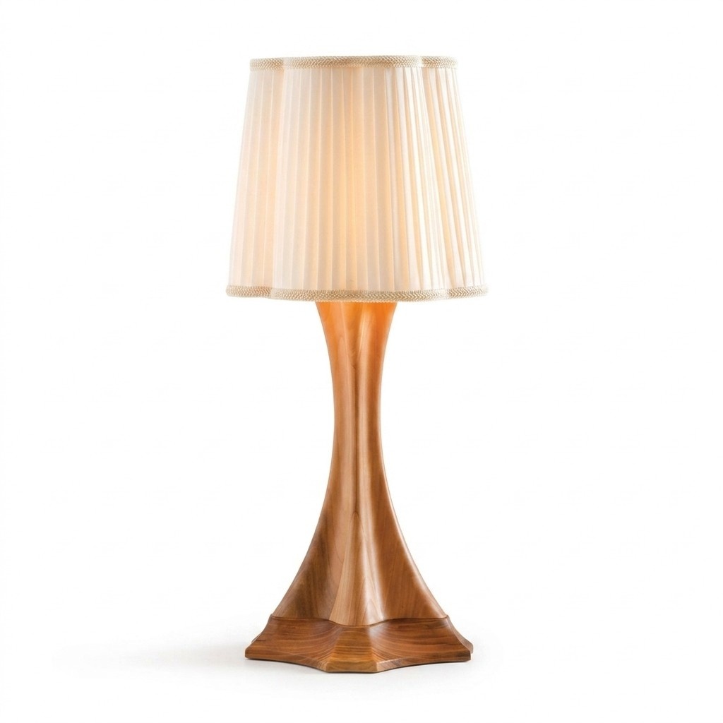 Braune Holzlampe modern, stilvoll, gemütlich