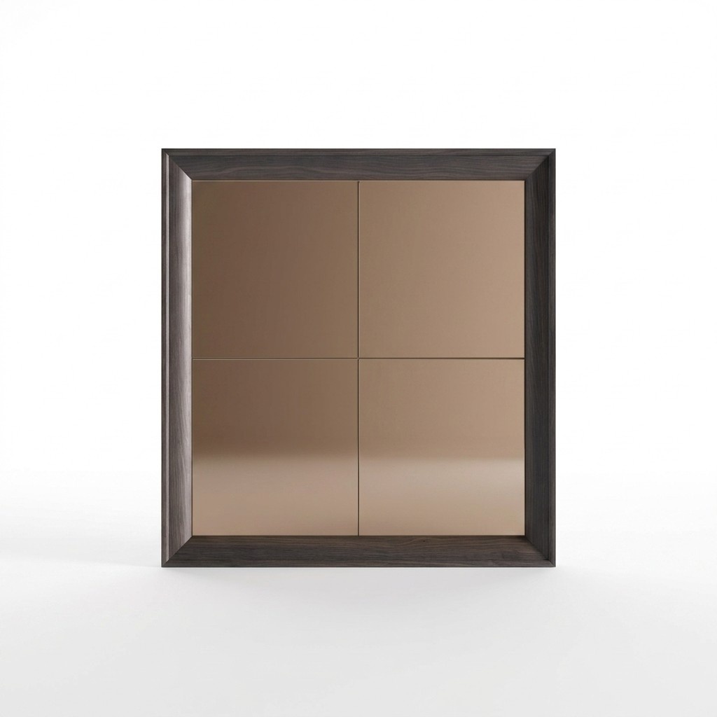 Brauner Holzspiegel im eleganten Design für Wohnzimmer und Flur