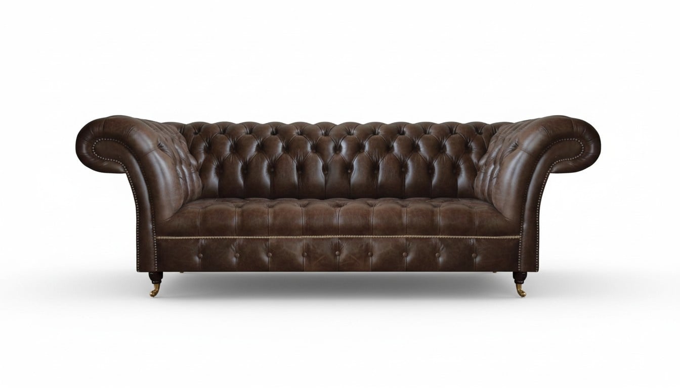 Braunes Chesterfield Ledersofa Wohnzimmer Couchen Designer Robuste Möbel