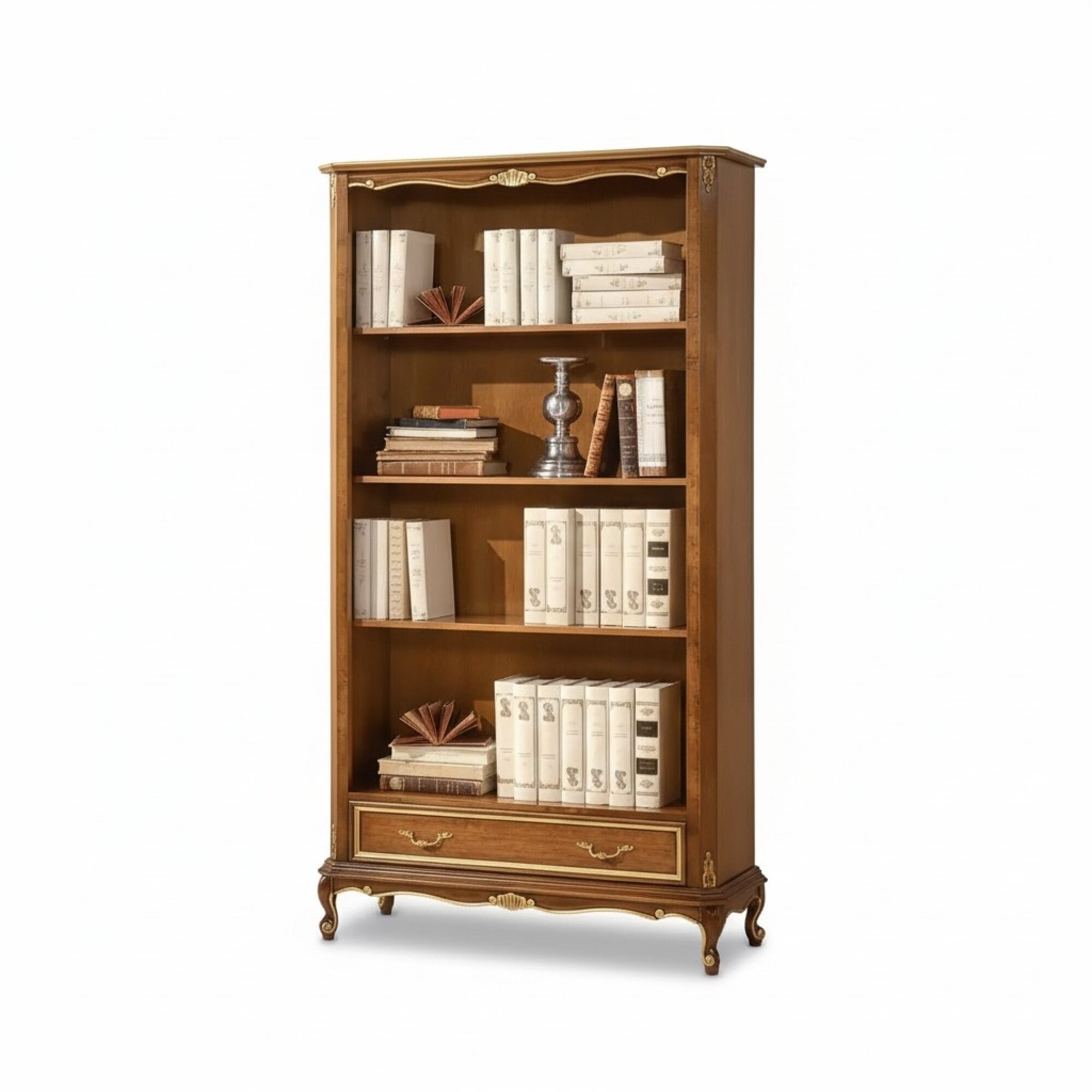 Bücherregal für das Wohnzimmer Klassische braune Möbel Holzregale