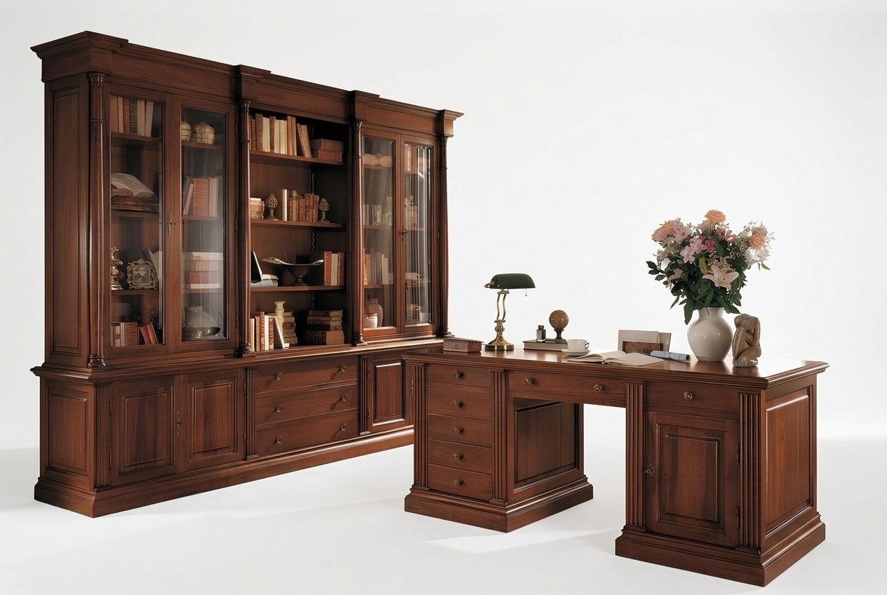 Büro Bücherregal Schrank Holz Büroschrank Regal Schränke Vitrine Italien Möbel