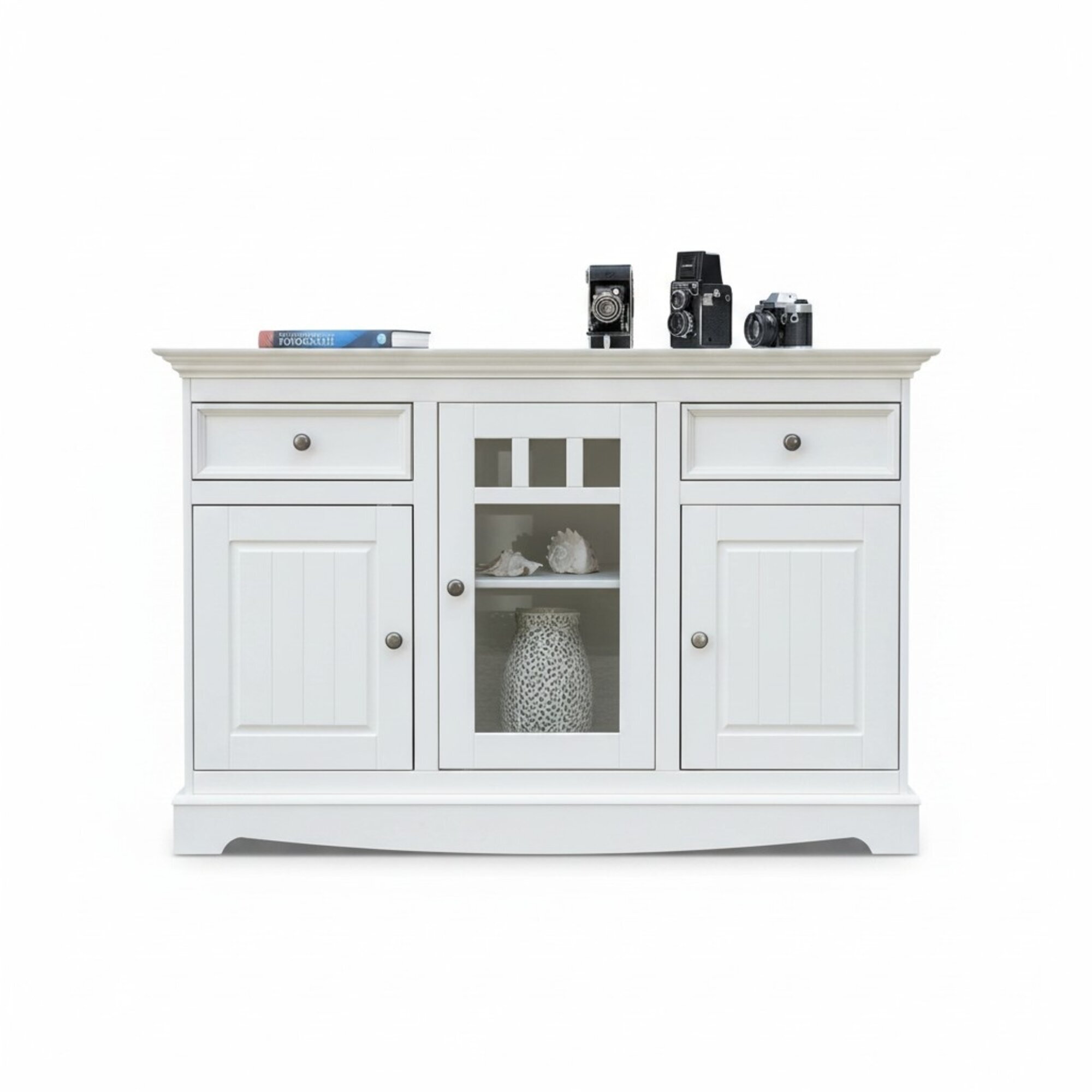 Buffet Schrank Barschrank Landhaus Luxus Italienische Holz Möbel Weiß Großes Neu