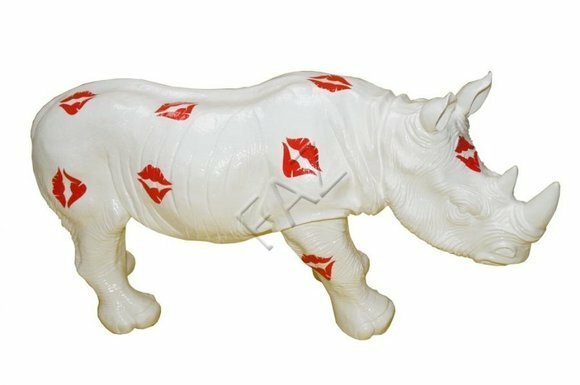 Design Figur Nashorn Statue Skulptur Figuren Skulpturen Dekoration