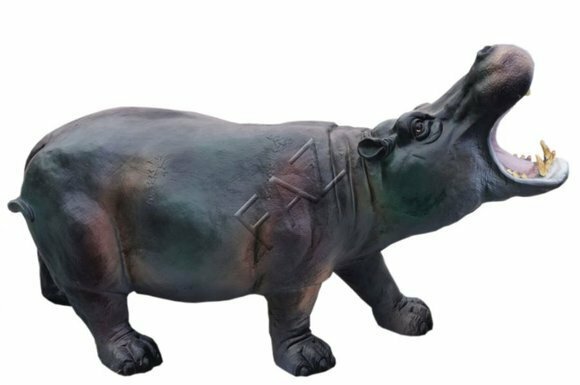 Design Nilpferd Figur Statue Skulptur Figuren Skulpturen Garten