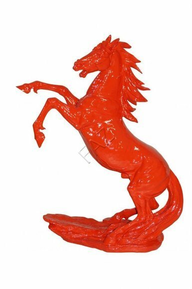 Design Pferd Figur Statue Skulptur Figuren Skulpturen Orange Dekoration