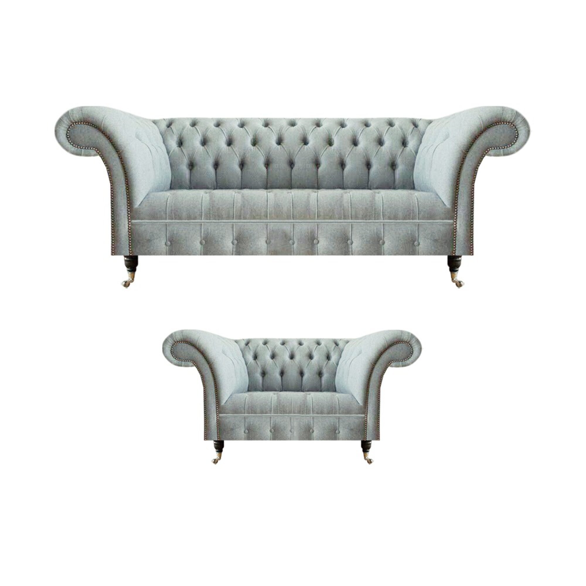 Edles Chesterfield Set Wohnzimmer Couchen Designer Sofagarnitur 2tlg