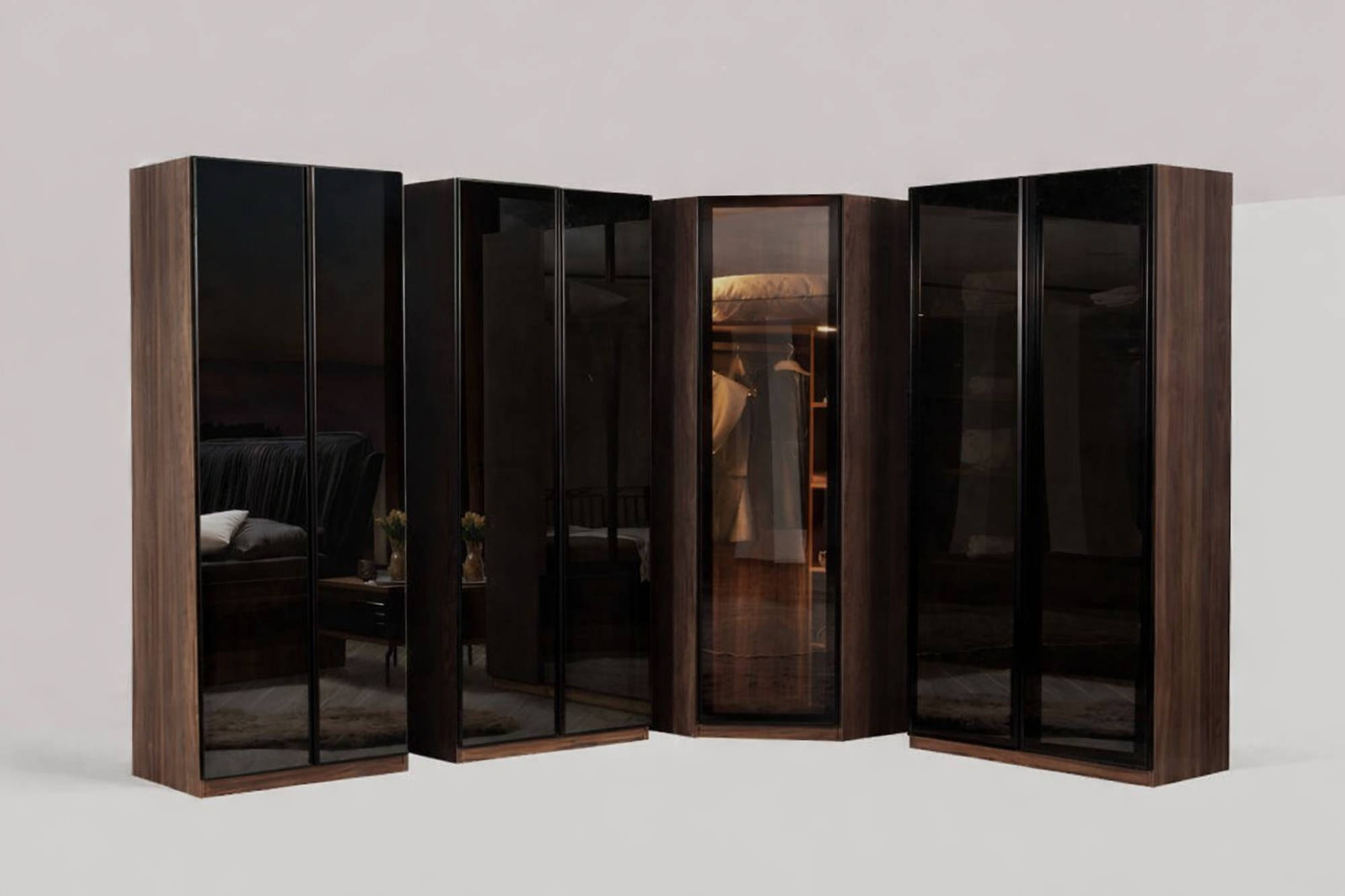 Schlafzimmer Möbel Moderner Eckschrank Luxuriöser Holz Kleiderschrank Sofort