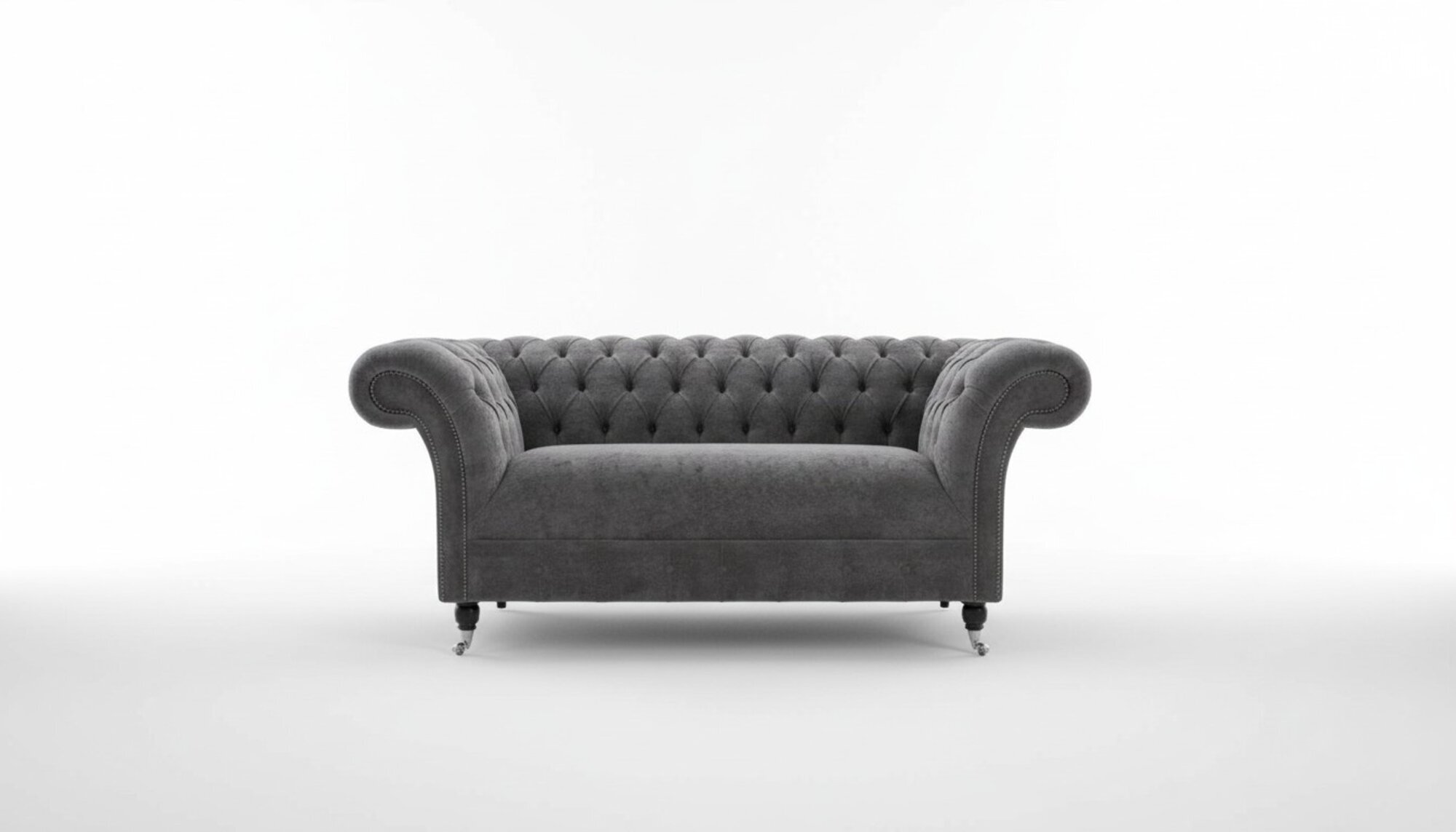 Cheserfield Samt Sofa 2 Sitzer Designer Couchen Couch Stoff Polster