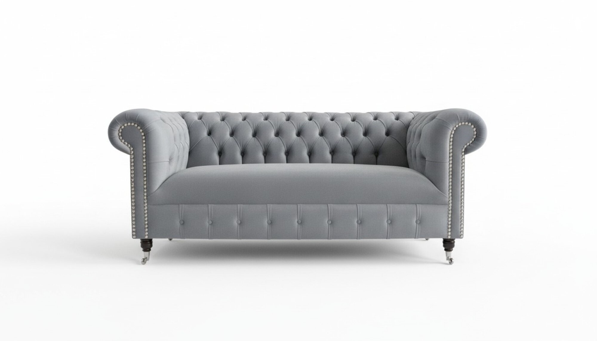 Cheserfield Samt Sofa 2 Sitzer Designer Deko Couchen Couch Stoff Textil