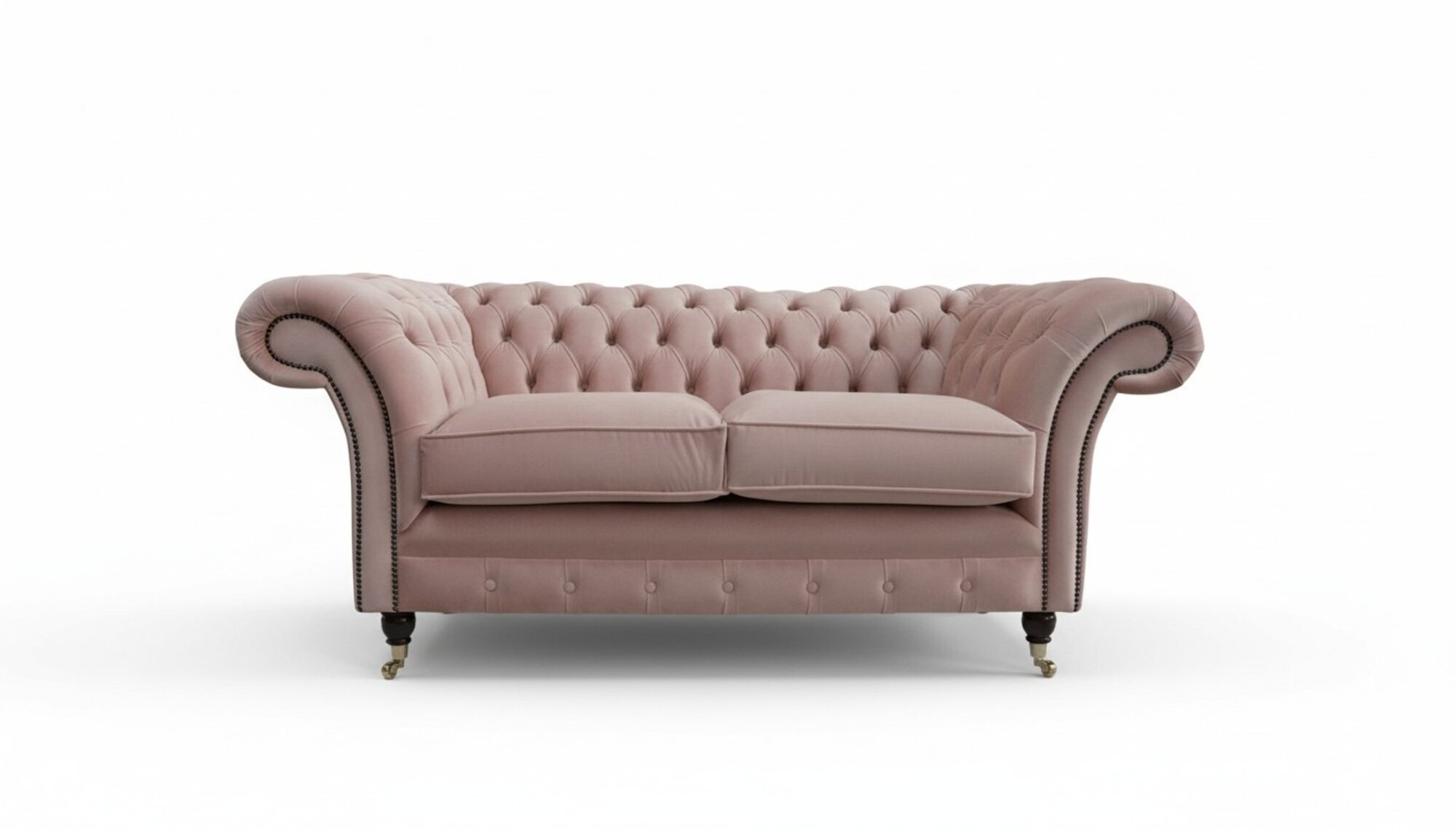 Cheserfield Samt Sofa 2 Sitzer Designer Couchen Deko Couch Textil Stoff