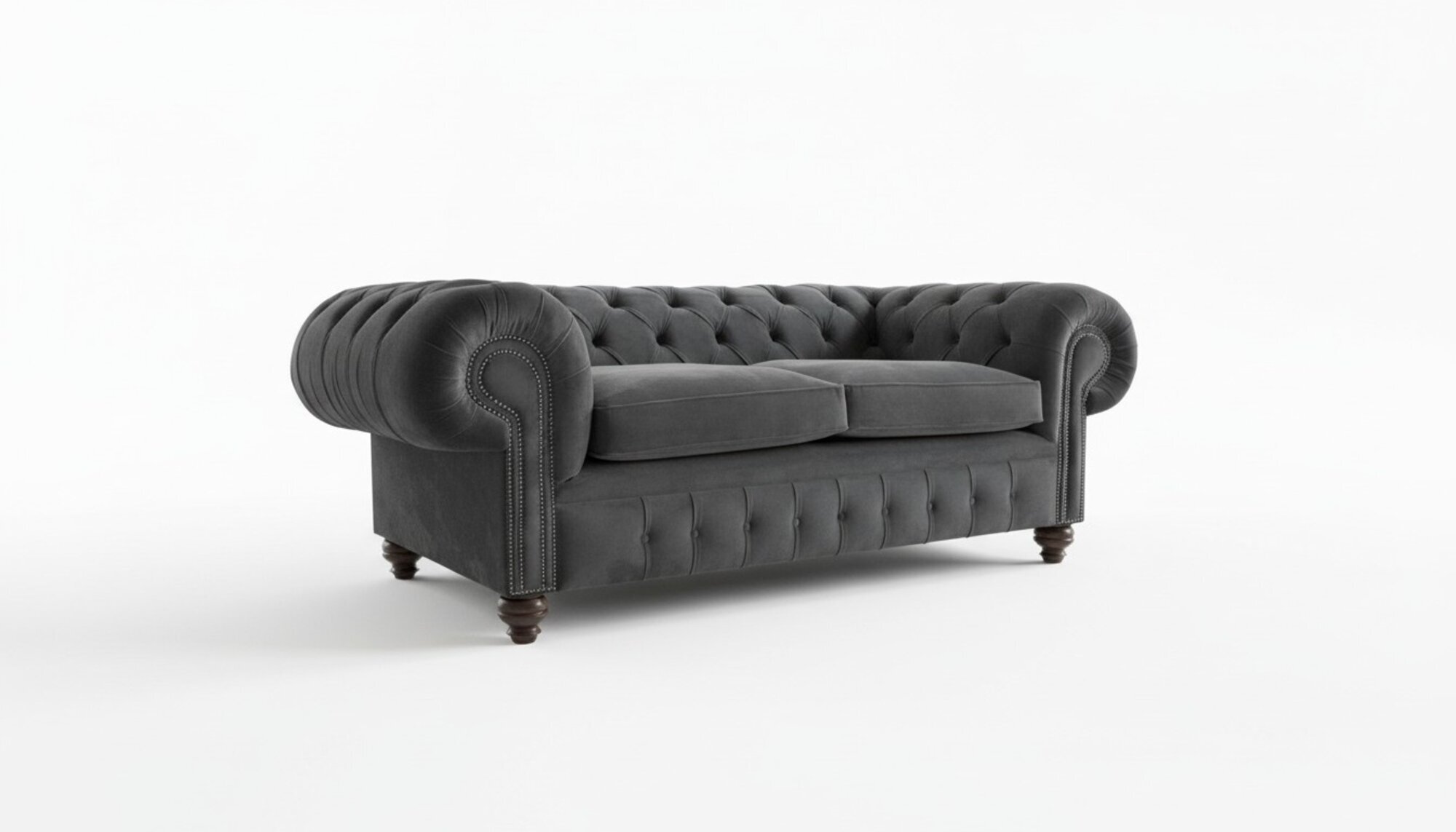 Cheserfield Samt Sofa 3 Sitzer Designer Couchen Couch Textil Stoff
