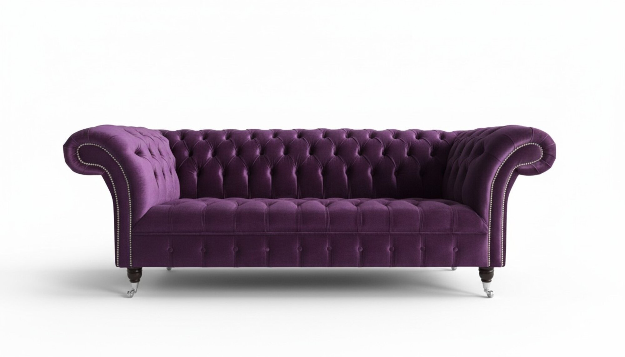 Cheserfield Samt Sofa 3 Sitzer Designer Couchen Deko Couch Textil Stoff