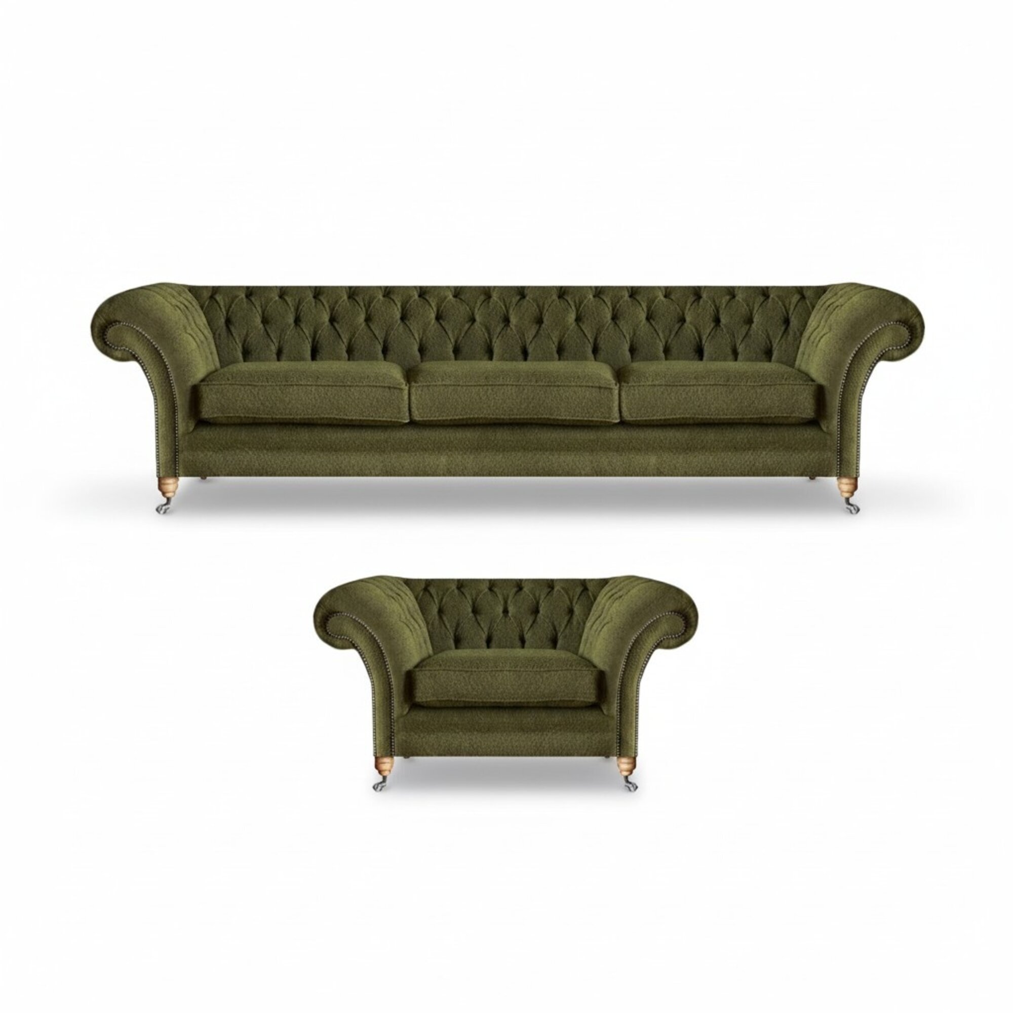 Chestefield Sofas Couch Designer Textil Sitz Polster Garnitur 2tlg Polstermöbel