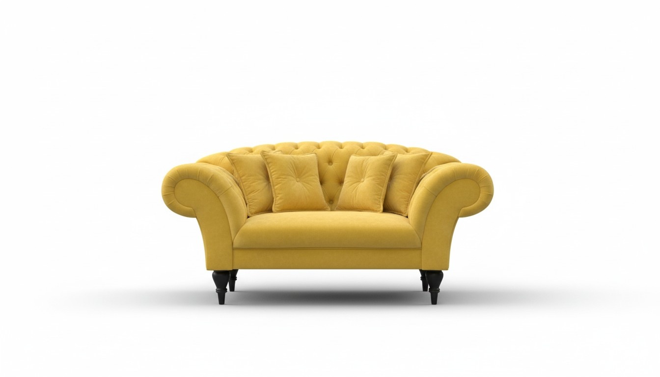Chesterfield 2 Sitzer Couch Polster Textil Samt Couchen Wohnzimmer Sofa