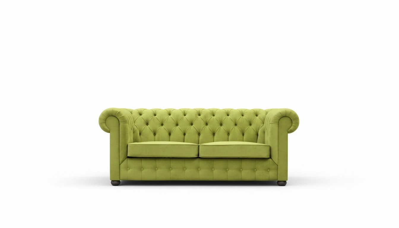 Chesterfield 2 Sitzer Couch Polster Textil Samt Couchen Sitz Wohnzimmer