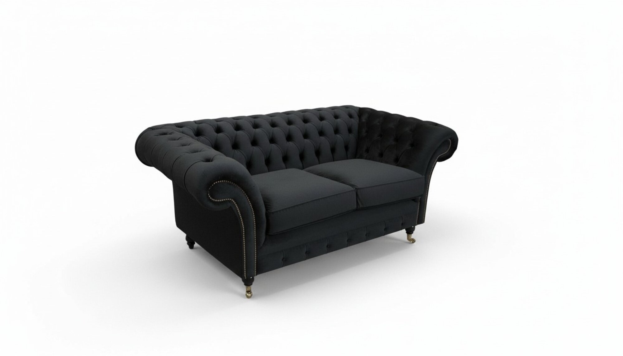Chesterfield 2 Sitzer Couch Textil Stoff Sofa Möbel Edles Design Samt