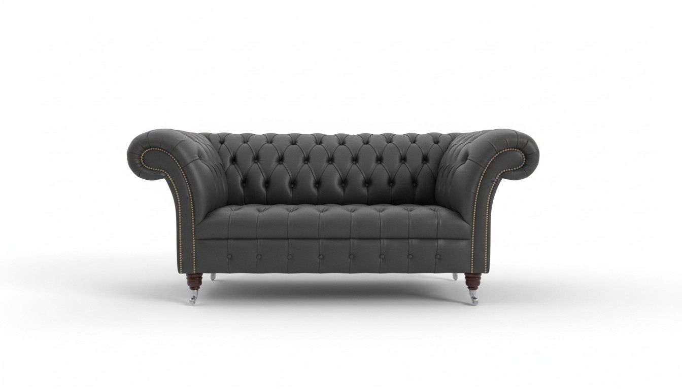 Chesterfield 2 Sitzer Sofa Ledersofa Couch Polster Sitz Garnitur Zweisitzer Neu