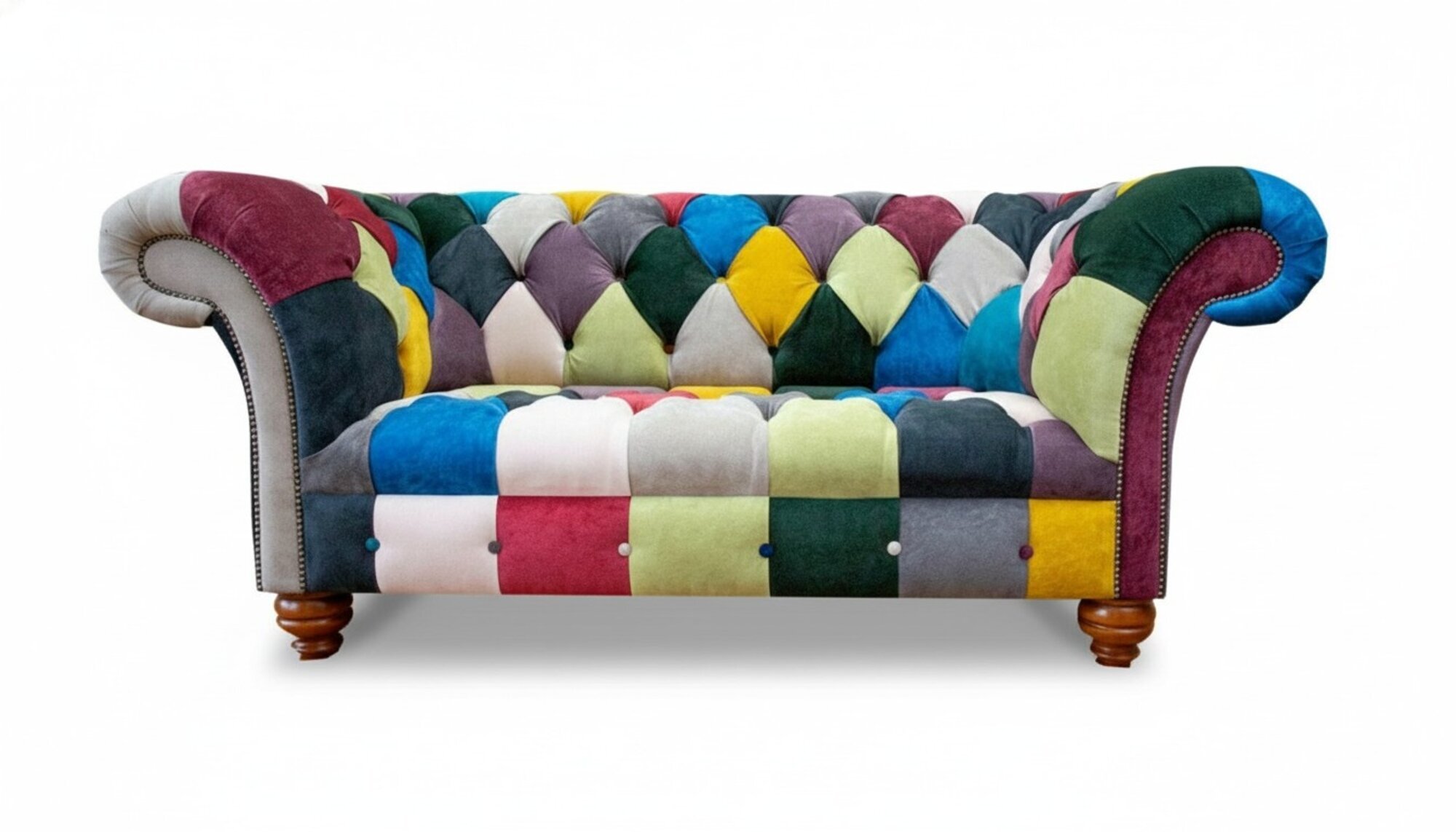 Chesterfield 2 Sitzer Sofa Textil Wohnzimmer Modern Design Couchen Couch