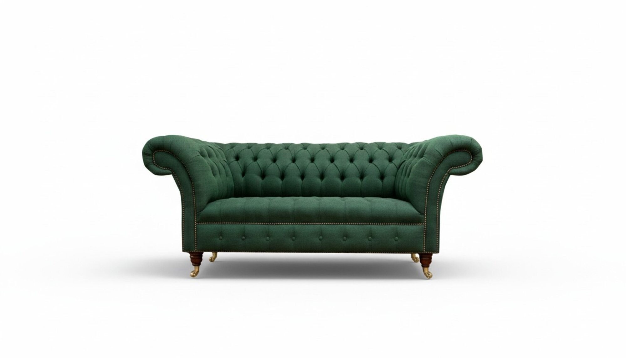 Chesterfield 2 Sitzer Stoff Grün Textil Sofa Modern Kreative Wohnzimmer