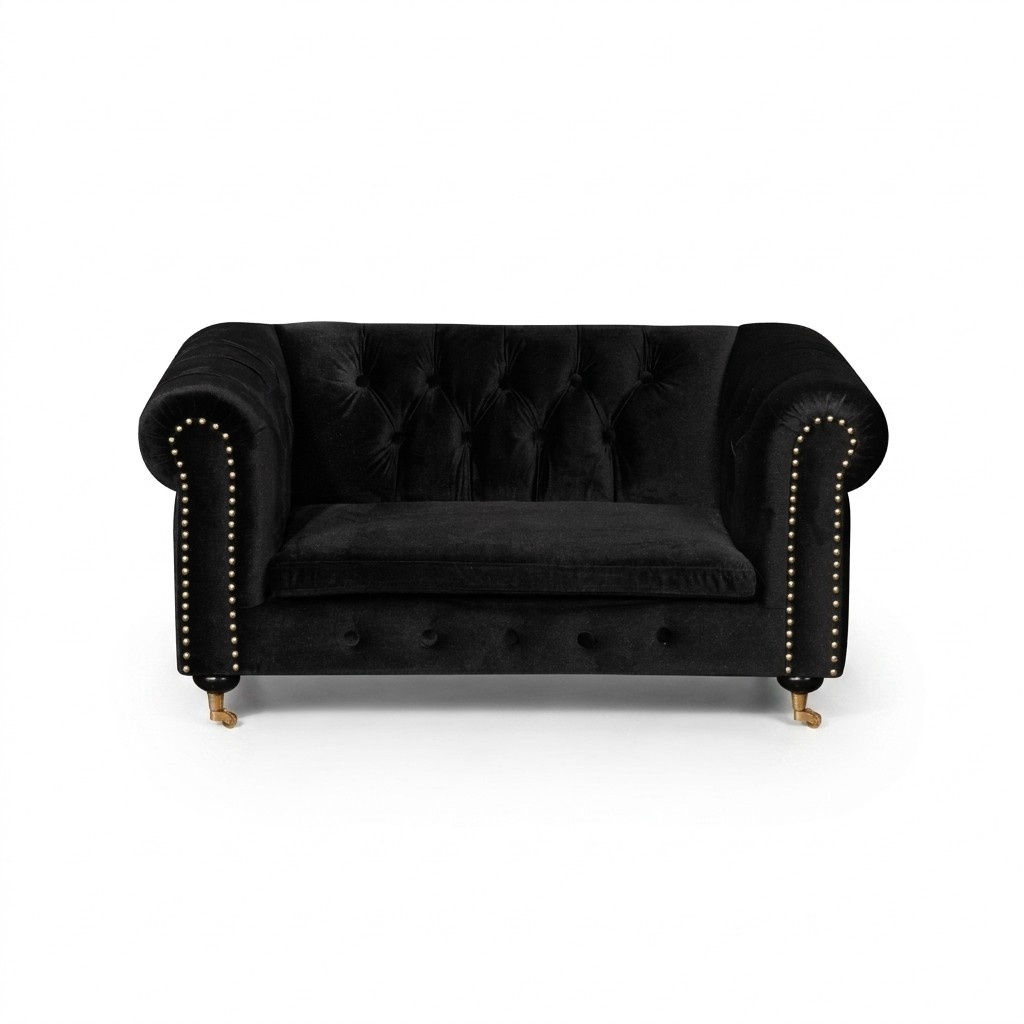 Chesterfield 2 Sitzers Klassische Luxus Deko Barock Rokoko Sofa Textil