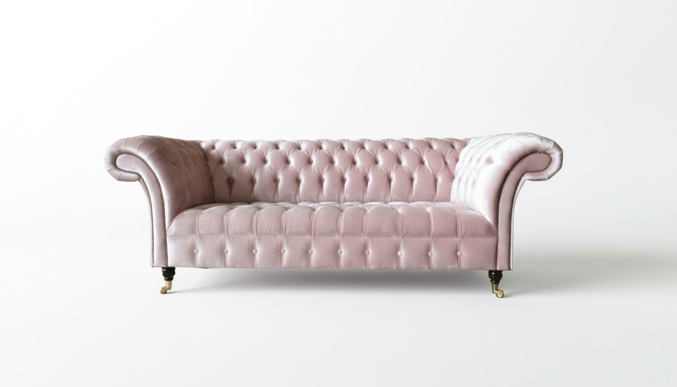 Chesterfield 3Sitzer Hellpink Kreative Möbel Neu Wohnzimmer Modern Design Sofa