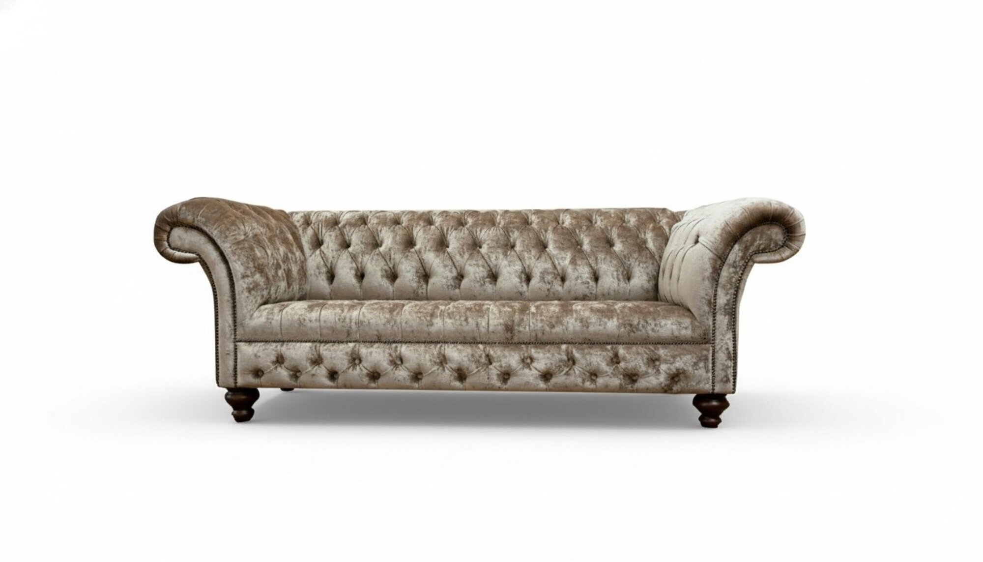 Chesterfield 3Sitzer Sofa Braune Modern Kreative Möbel Textil Wohnzimmer
