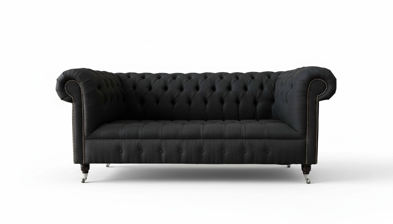 Chesterfield 3 Sitzer Couch Polster Sitz Textil Stoff Couchen Sofa