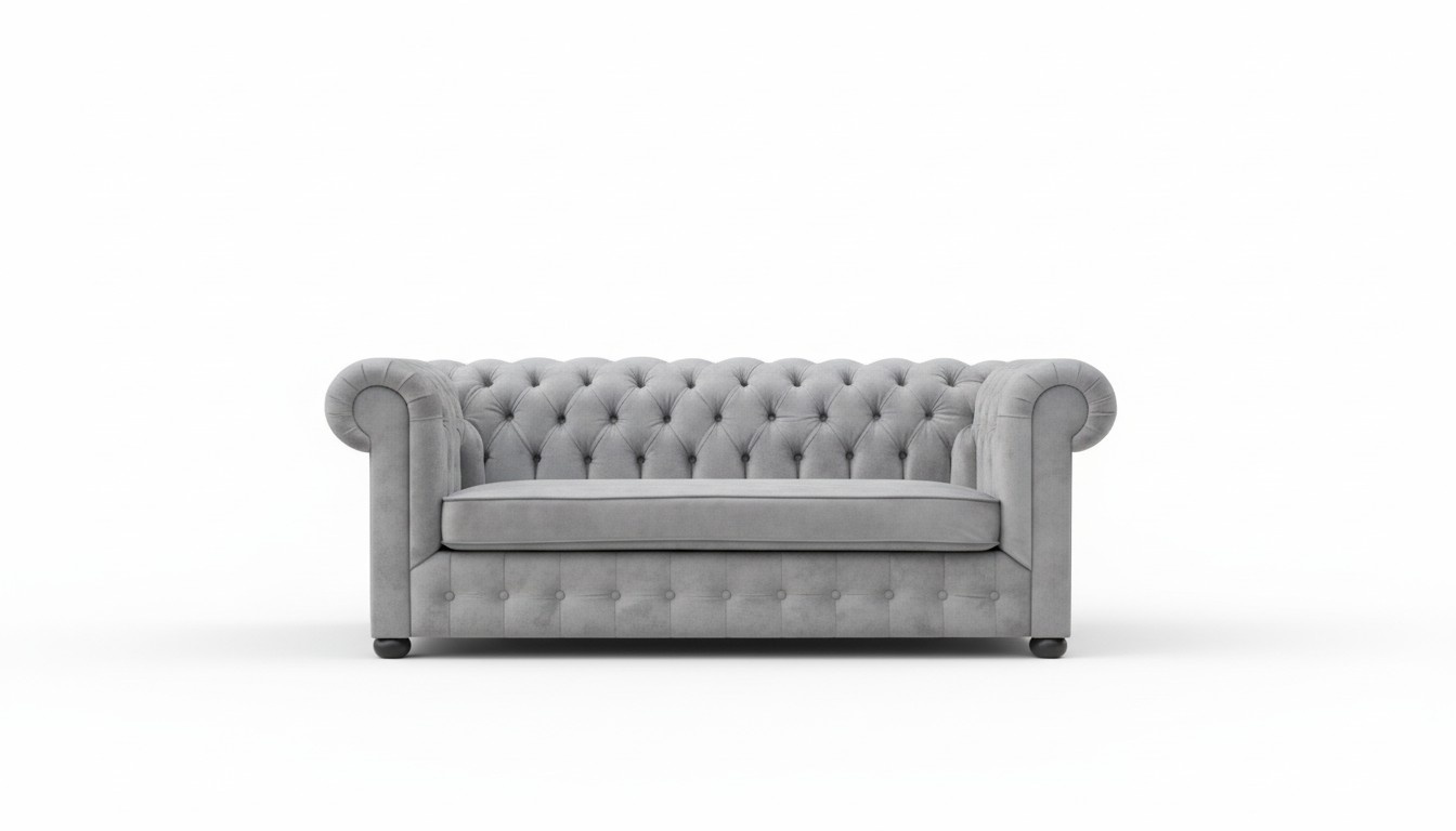 Chesterfield 3 Sitzer Couch Polster Couchen Sitz Wohnzimmer Sofa grau