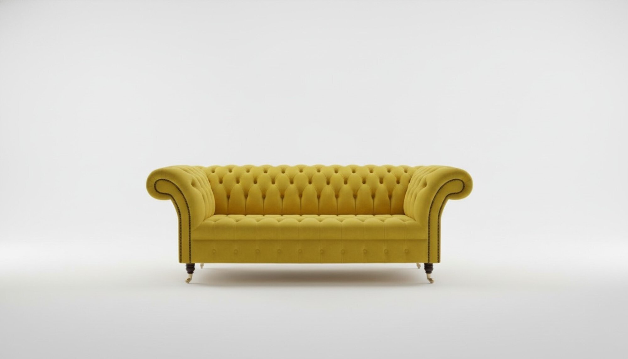 Chesterfield 3 Sitzer Couch Polster Sitz Stoff Textil Leder Deko Couchen